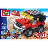 Конструктор "Город мастеров" джип 3в1, 65 дет. LL-5524-R Конструктор "Город мастеров" джип 3в1, 65 дет. LL-5524-R